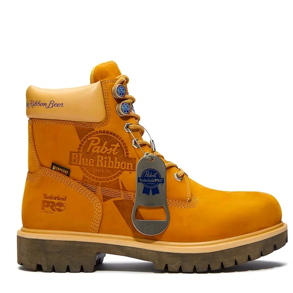 👢🍺 TIMBERLAND PRO X PABST BLUE RIBBON 6” SOFT TOE BOOT 👢🍺 - Picture 2 of 6